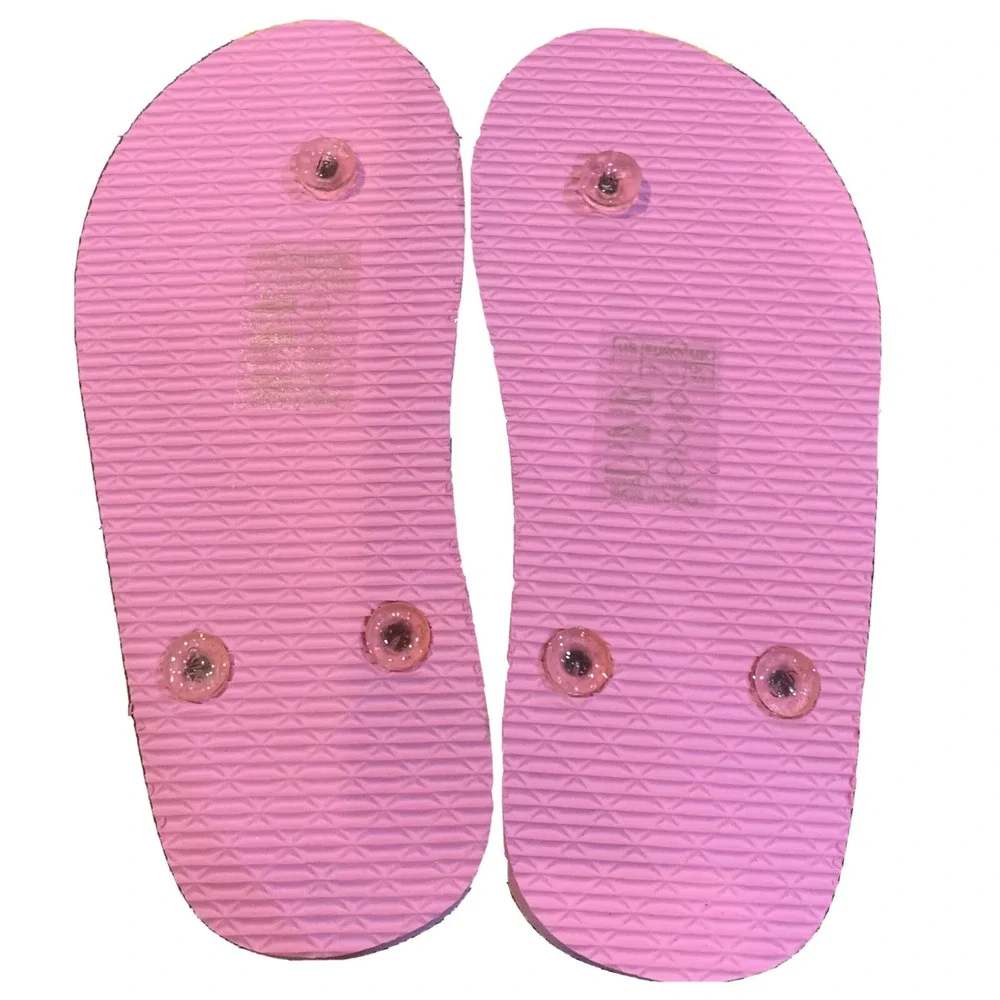 Elli by Capelli Girls Flip Flops Clear Glitter Upper New with Tags Large 1-2